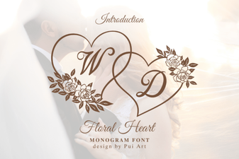 Floral Heart Monograms for Creative Projects